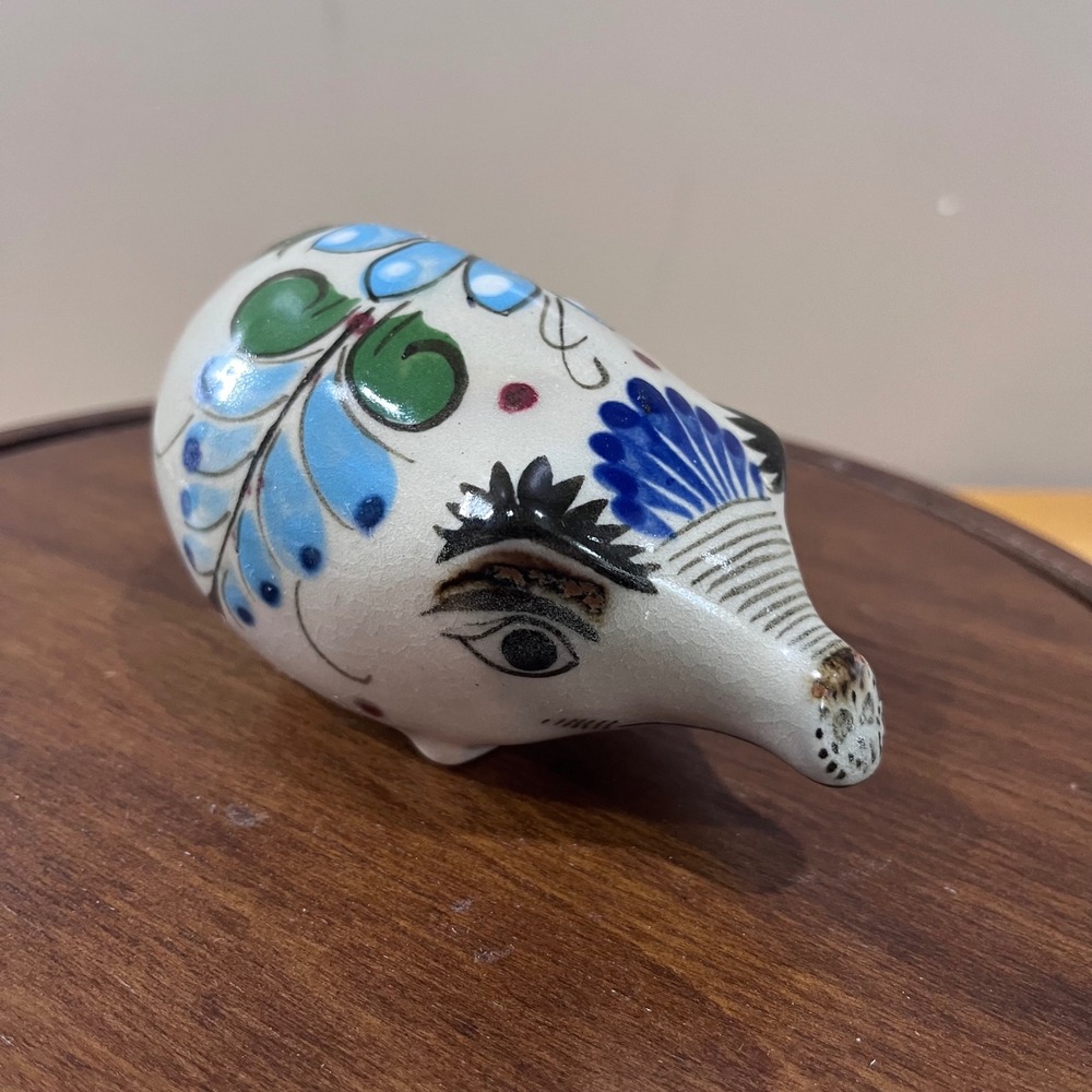 Vtg Max Reyna Tonala Elephant Figurine Mexican Folk Art Pottery Hand Painted 5in